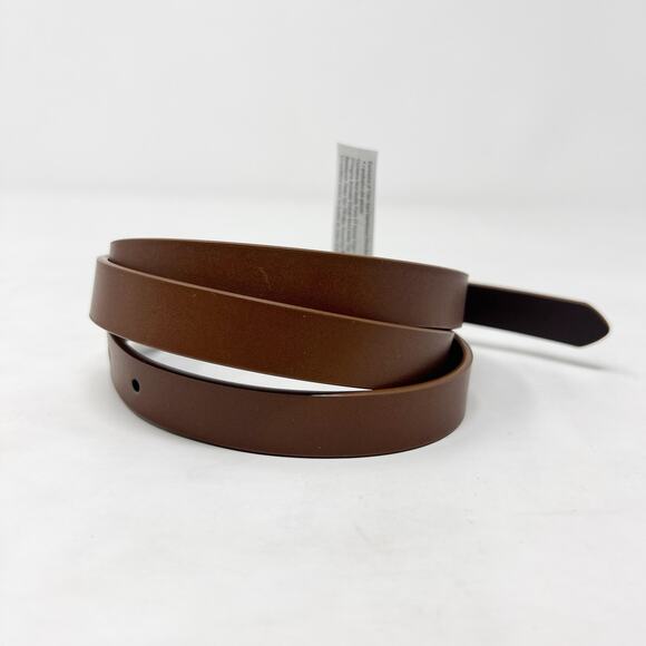 [J. Crew] Brown Genuine Italian Leather Round Gold Buckle Belt NWT Size L/XL - Picture 3 of 6
